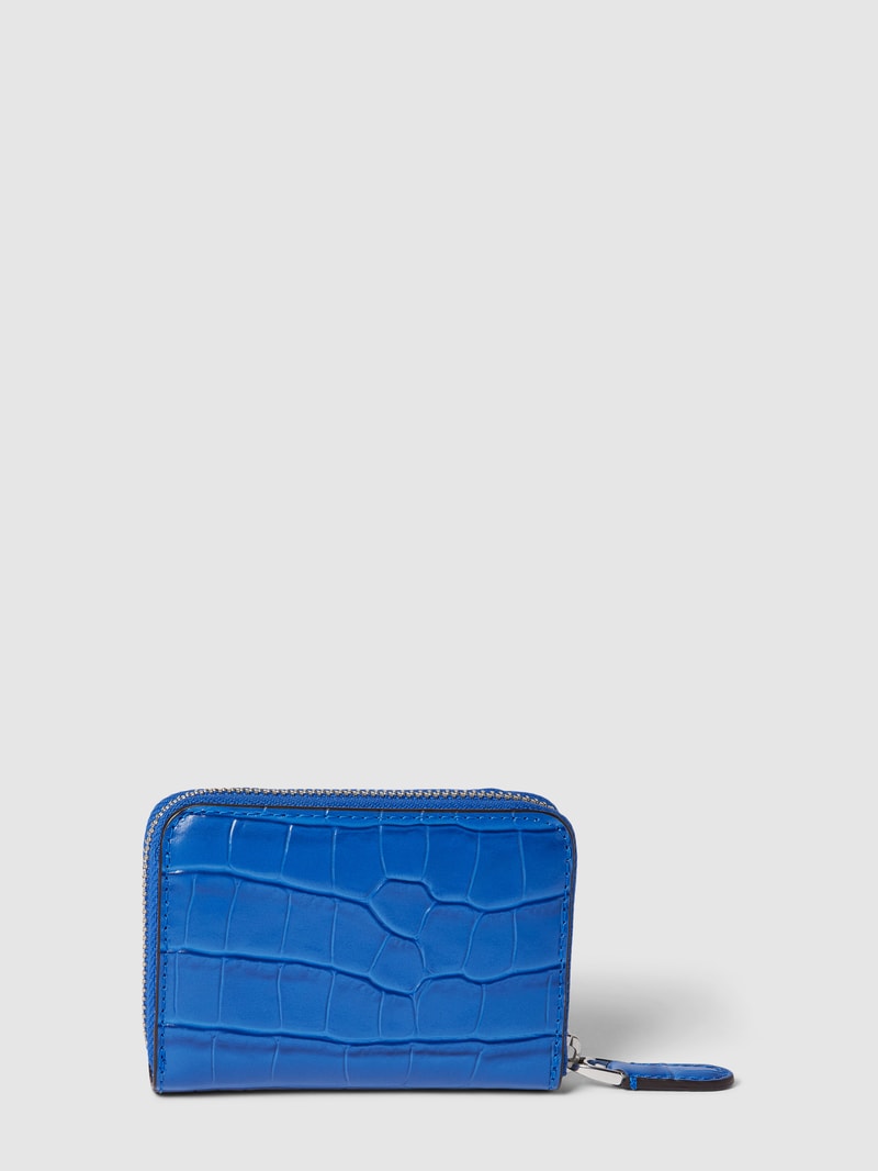 Portemonnaie aus Leder mit Schlangenmuster in royalblau