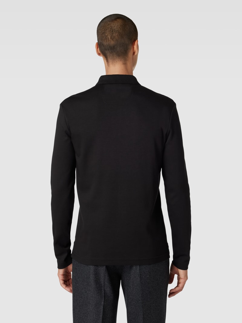 Poloshirt mit Label-Stitching Modell 'PIROL' in schwarz