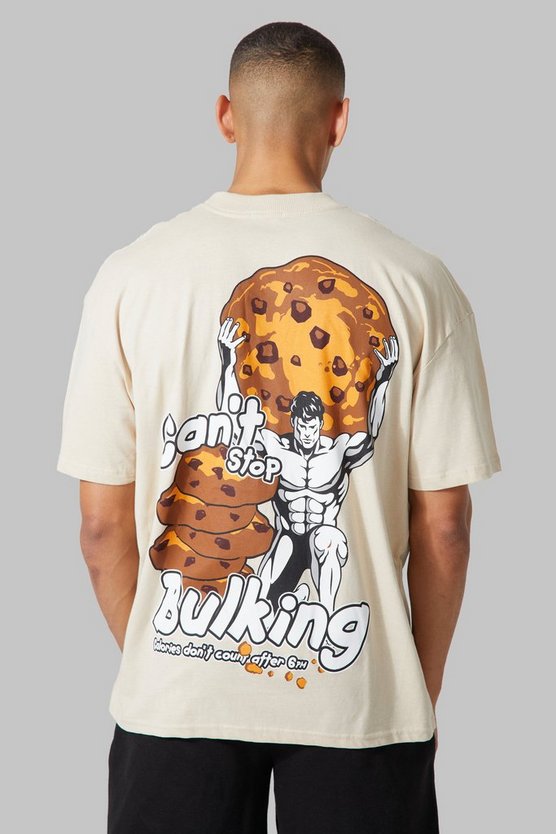 Man Active Oversize T-Shirt mit Cant Stop Bulking Print