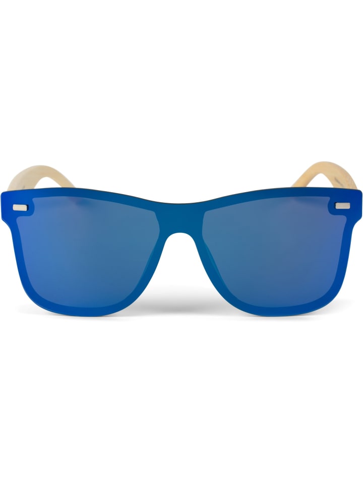styleBREAKER Nerd Sonnenbrille in Hellbraun / Blau verspiegelt günstig kaufen onesize