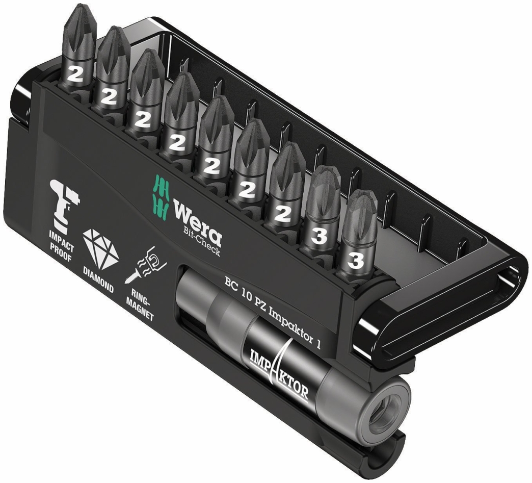 Wera 05057684001 Bit-Check 10 PZ Impaktor 1, 10 pezzi