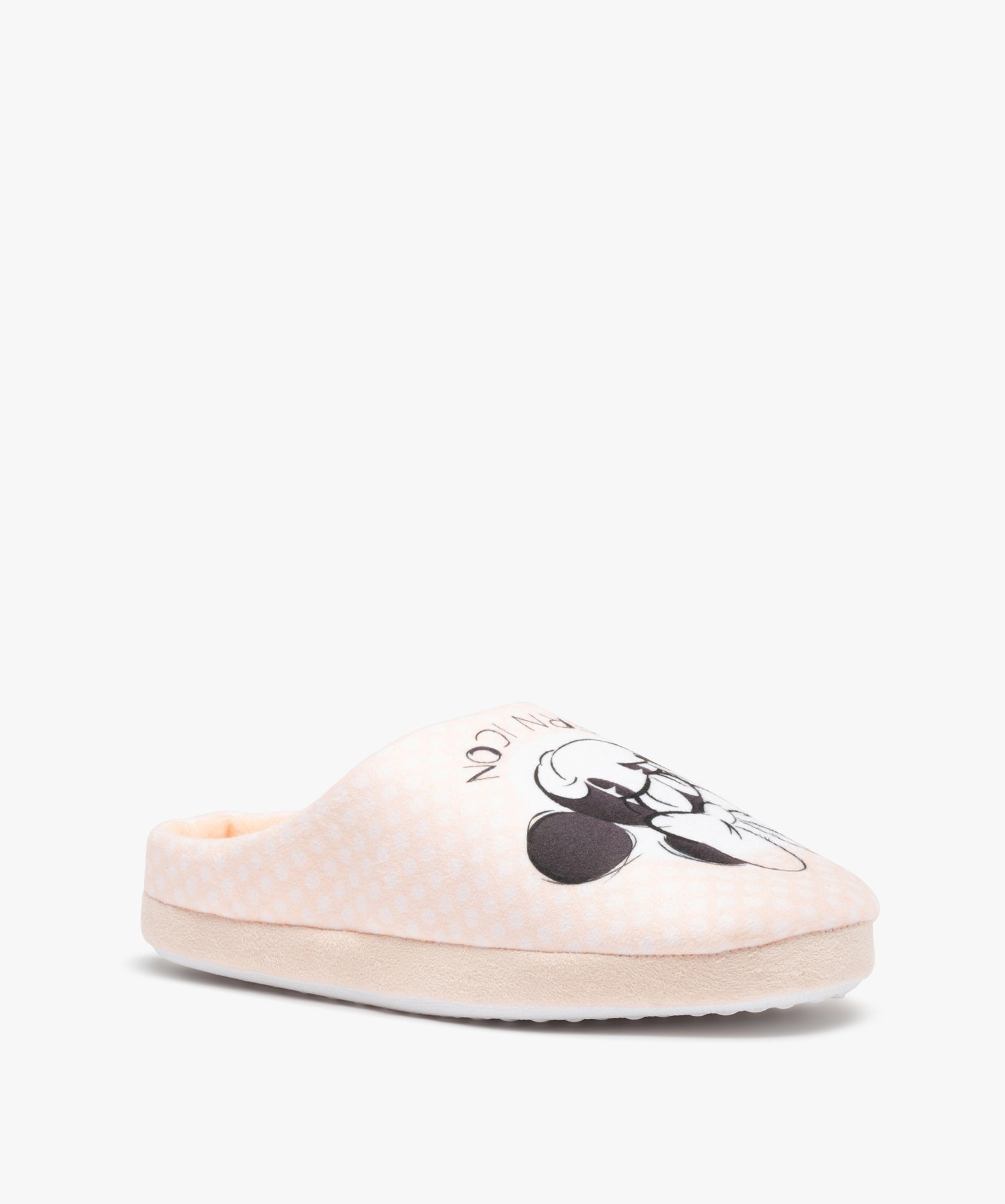 Chaussons femme mules plates Minnie - DS beige | GEMO