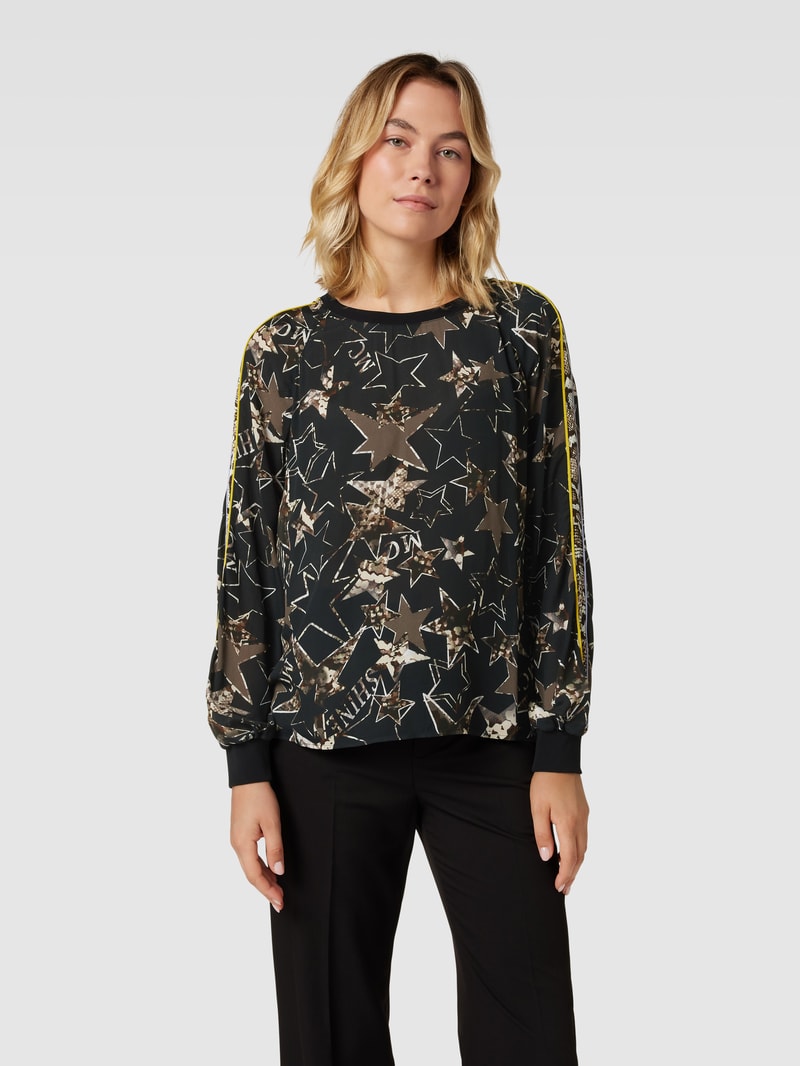 Blusenshirt mit Allover-Muster in khaki
