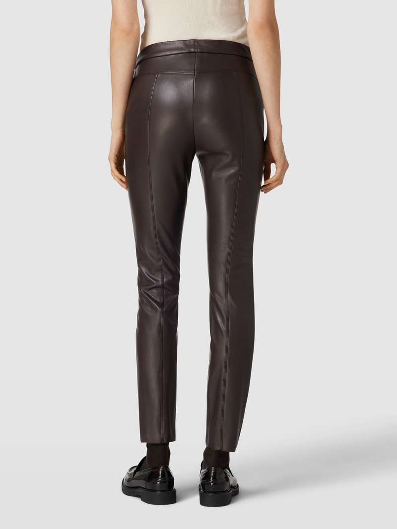 Leggings im unifarbenen Design Modell 'RESA' in dunkelbraun