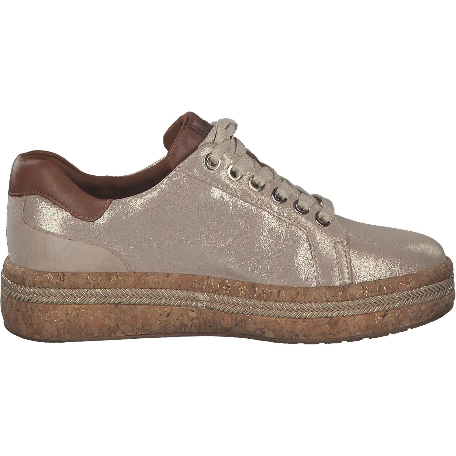 Tamaris 23600, Sneakers Low, Damen, Champagne met