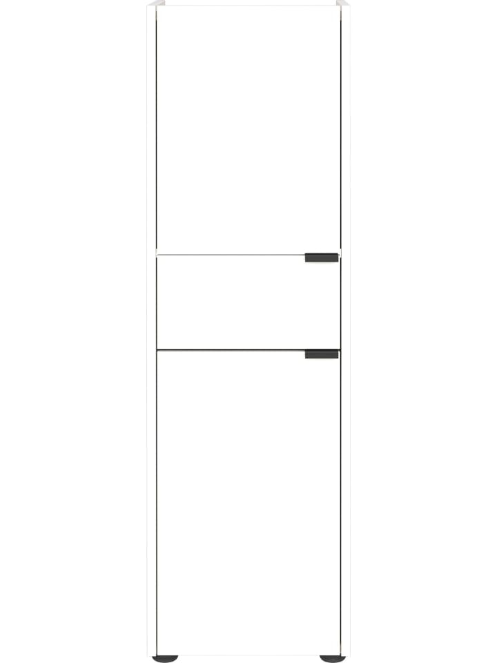 KADIMA DESIGN Schrank mit Schublade, 34x34x111 cm, leise Schließtechnik in Weiß-Beige günstig kaufen onesize