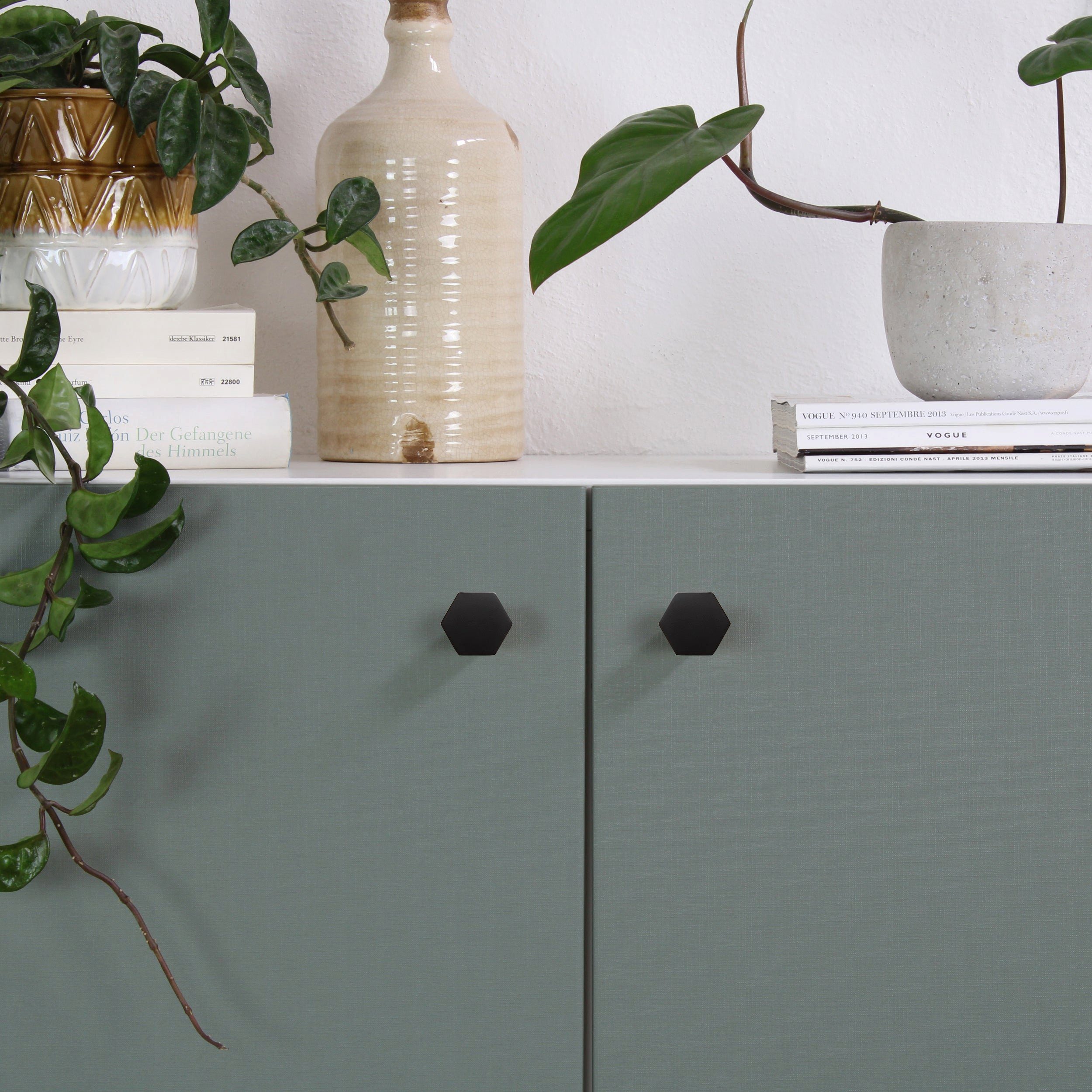 Natural Goods Berlin Möbelgriff HEXAGON (1-St), Möbelknopf, Schrankgriff, Knauf für Schublade und Tür, Weiß
