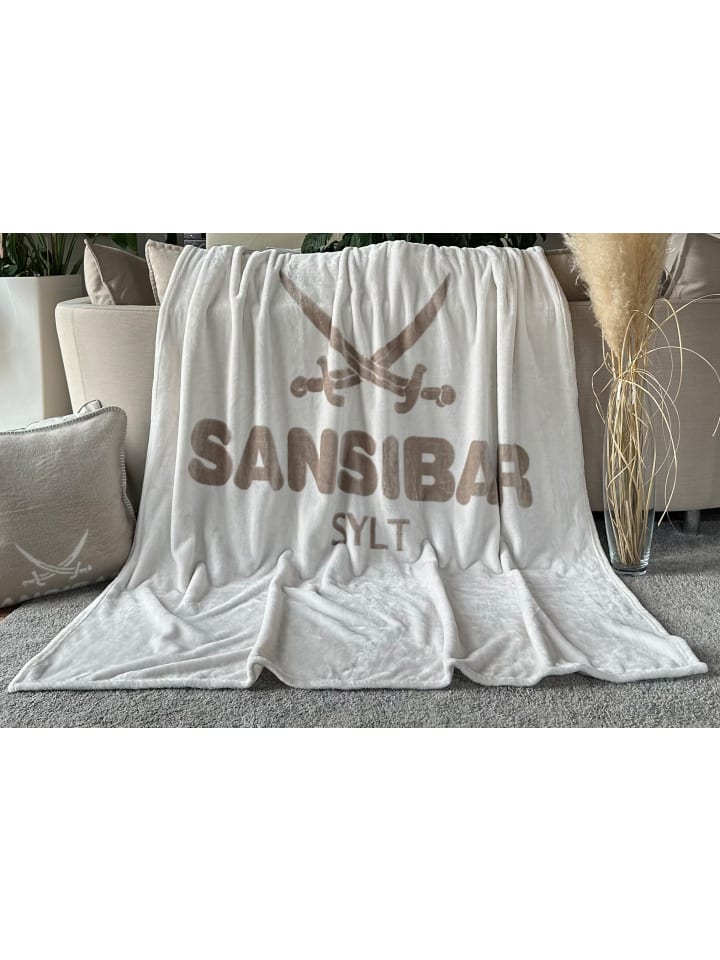 Sansibar Heimdecke Fleecedecke in Offwhite/Taupe günstig kaufen 150x200 cm