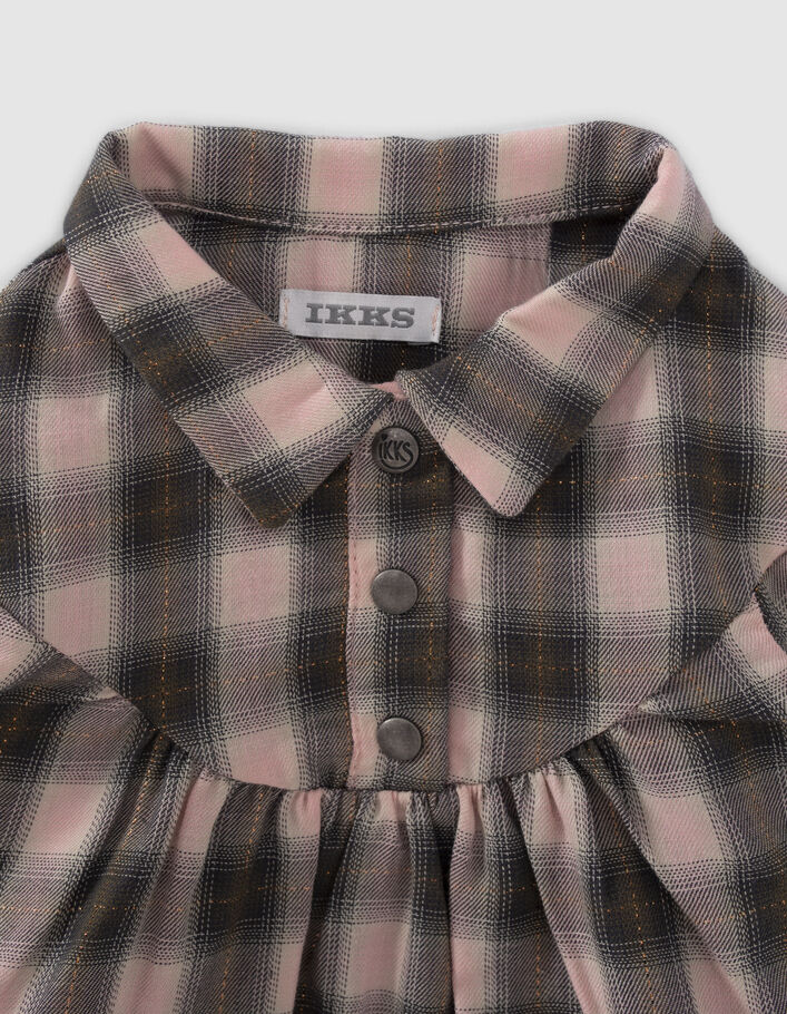 Robe grise à motif carreaux bébé fille