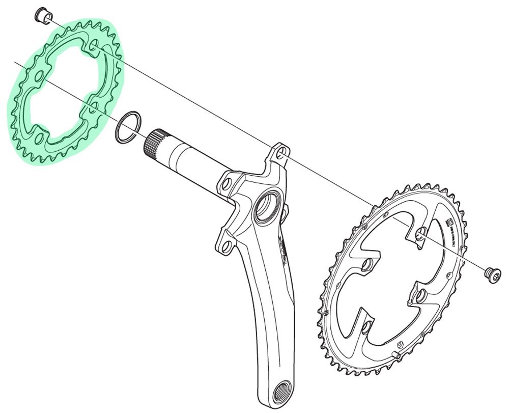 Shimano XTR 2x10-fach Kettenblatt für FC-M985 28 Zähne (AG) kaufen | Bike-Discount