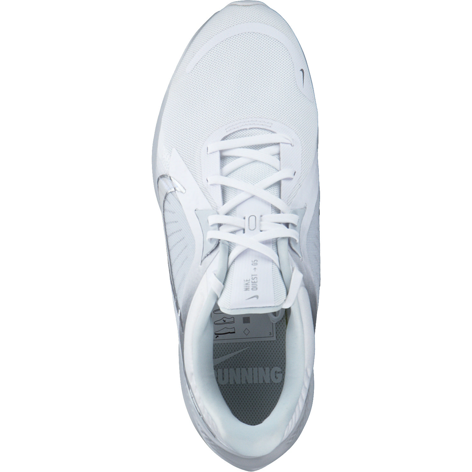 Nike Quest 5 DD9291, Schnürschuhe, Damen, white/met silver pure platinum