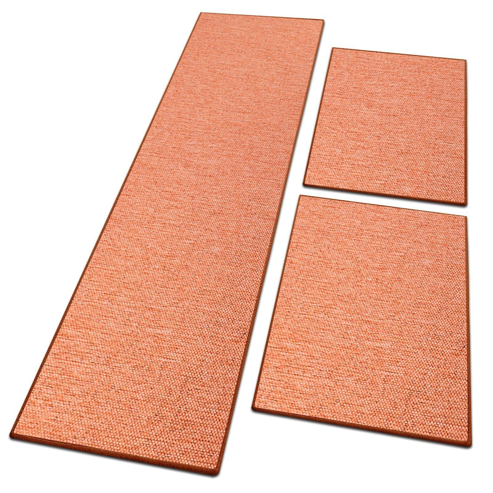 Bettumrandung Sabang Terra, 3 Größen, Teppichläufer, ideal im Schlafzimmer Floordirekt, Höhe 3.5 mm, (3-tlg), in Sisal-Optik
