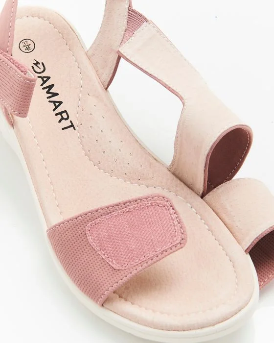 Sandales compensées aspect nubuck