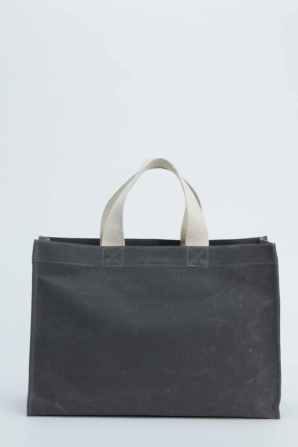 Manuka  Große Canvas-Tasche mit Wascheffekt, Anthrazit