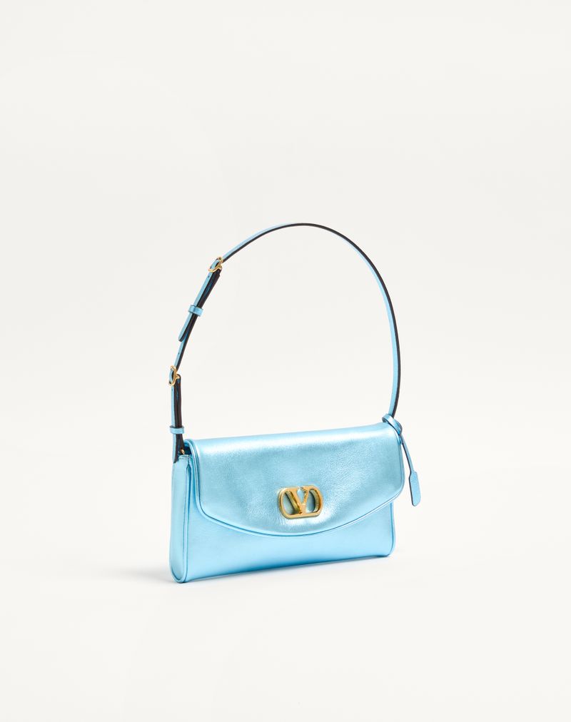 Bolsa de ombro pequena Valentino Garavani Devain em couro napa laminado