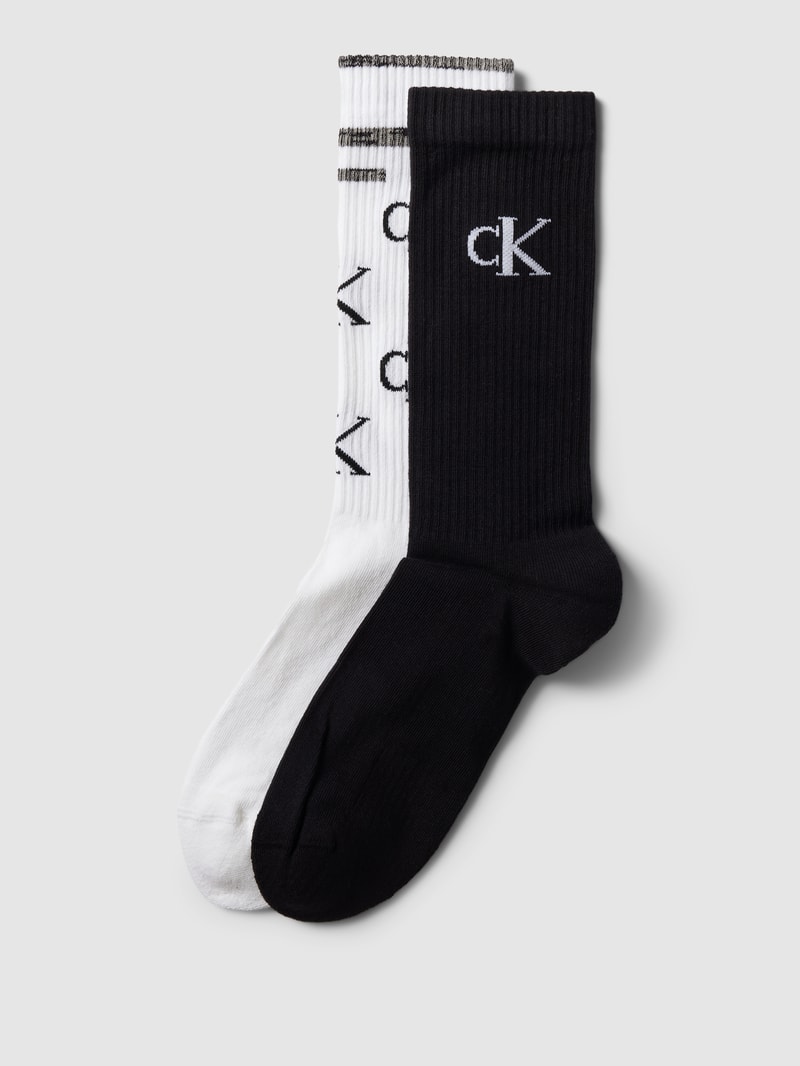 Socken mit Label-Details im 2er-Pack in schwarz