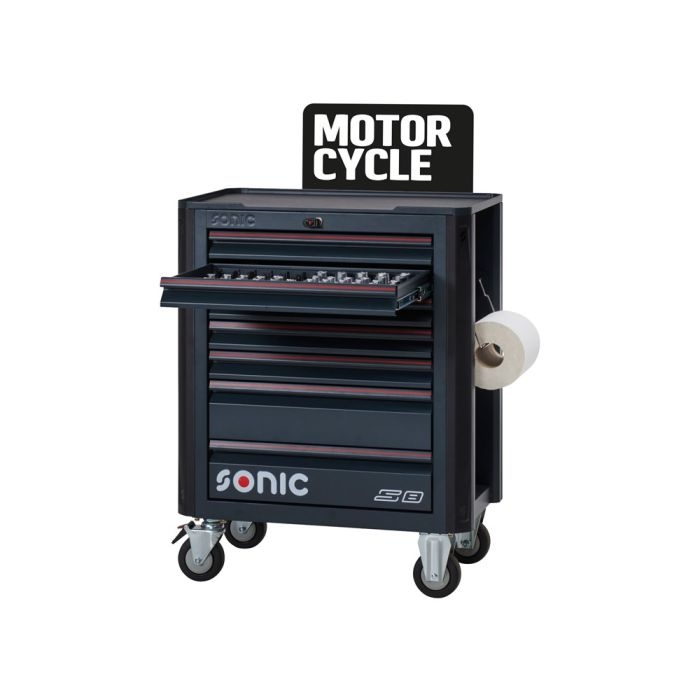 Voziček za orodje Sonic 725076 z napolnjenimi deli | NEXT S8 | 250-delni
