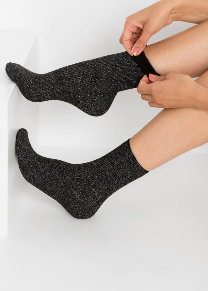 Thermo Socken Glitzergarn (4er Pack)