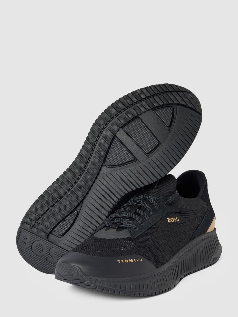 Sneaker mit Label-Details Modell 'EVO' in schwarz