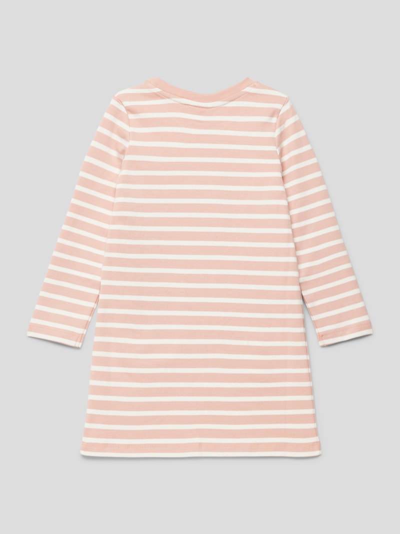 Knielanges Sweatkleid mit Streifenmuster in altrosa