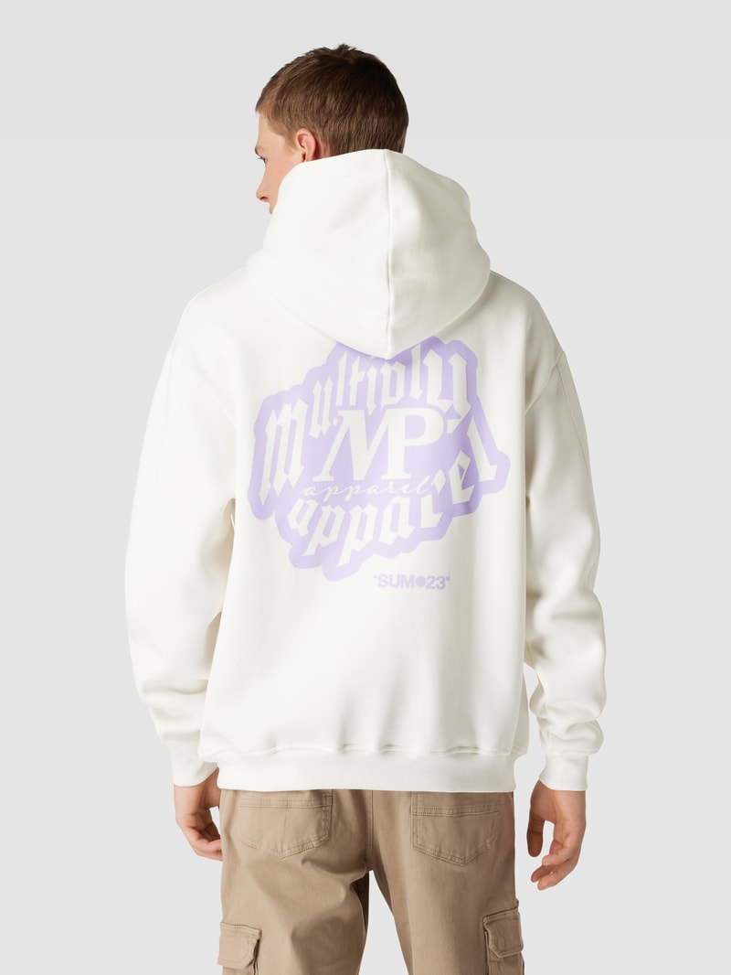 Oversized Hoodie mit überschnittenen Schultern und Känguru-Tasche in offwhite