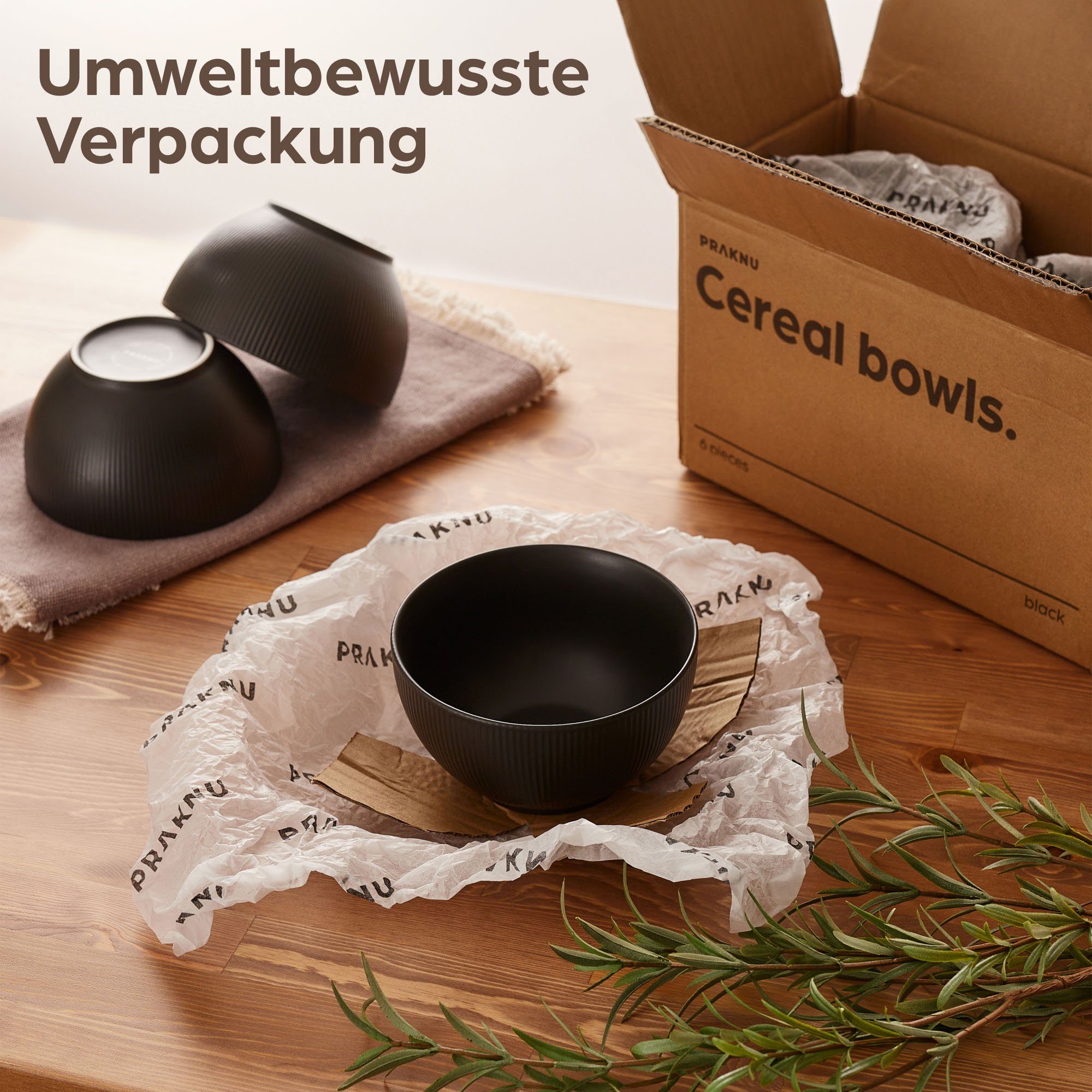 Cosumy Müslischale Matt Groß 700ml Keramik auch als Servierschale & Suppenschale, Keramik, (6er Set, 6-tlg), Mikrowellengeeignet - Müsli Snackschale Schüsseln