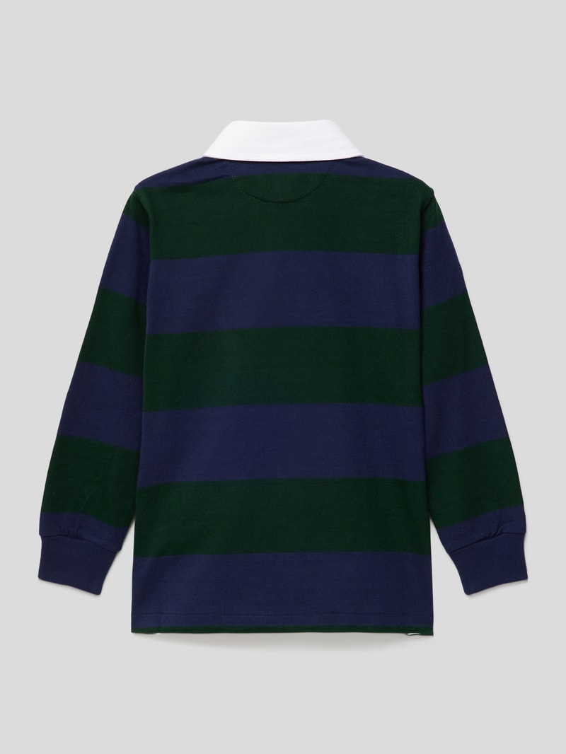 Poloshirt mit Blockstreifen in marineblau