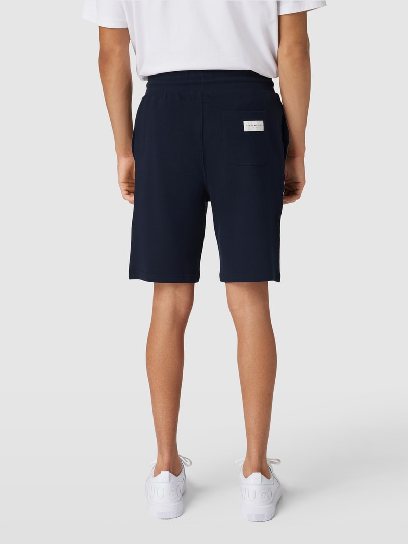 Sweatshorts mit Waffelstruktur Modell 'ESTABLISHED' in marineblau