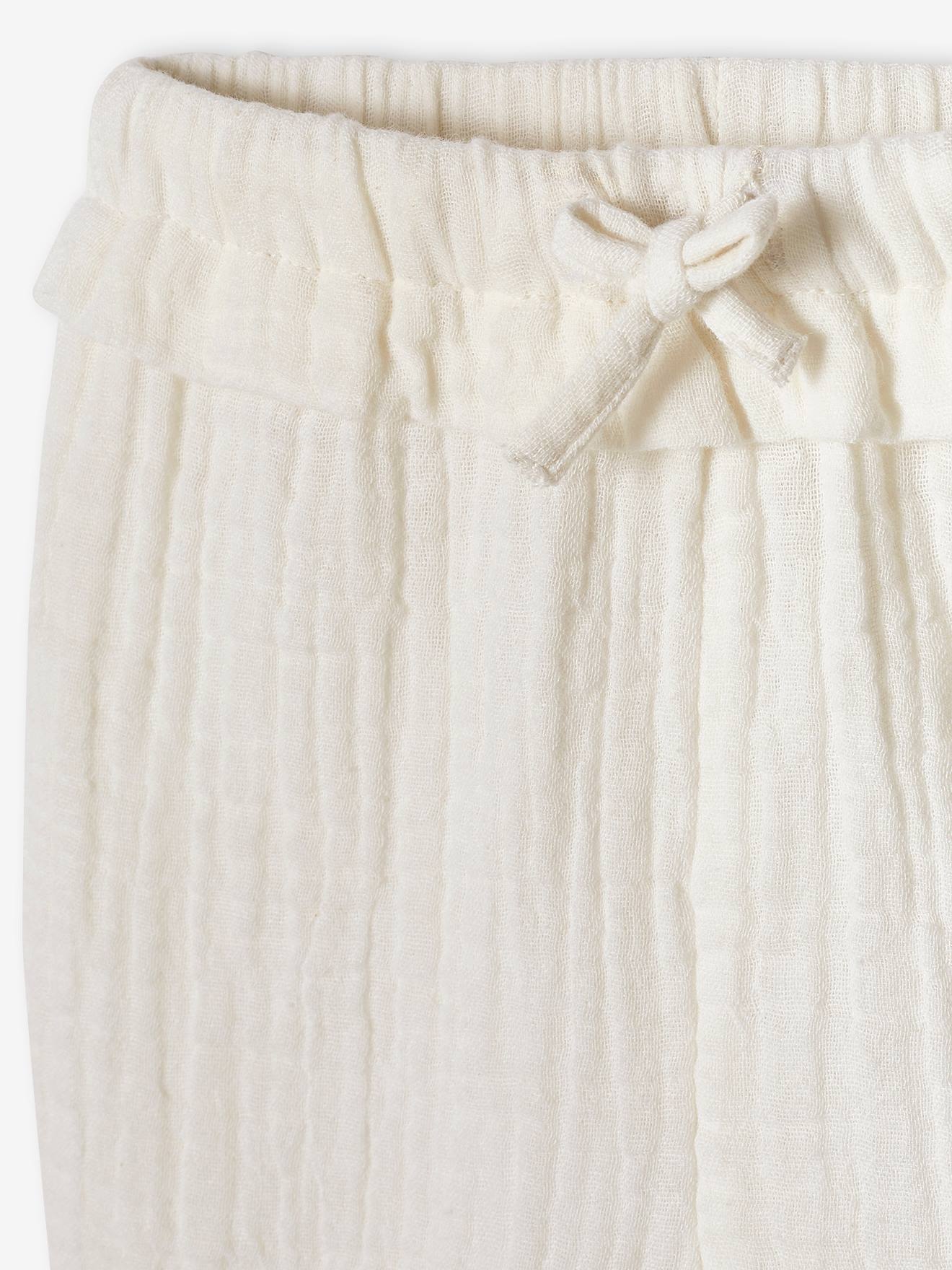 Pantalon en gaze de coton bébé écru