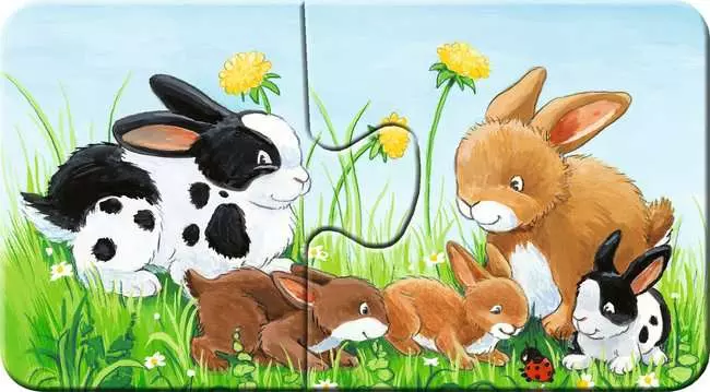 Kinderpuzzle ab 2 Jahren - Tierfamilien auf dem Bauernhof - 2 Teile