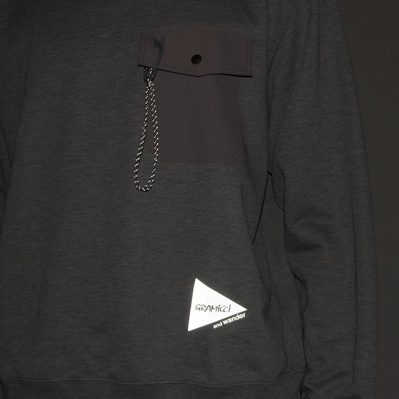 Gramicci x And Wander Print Sweatshirt grey