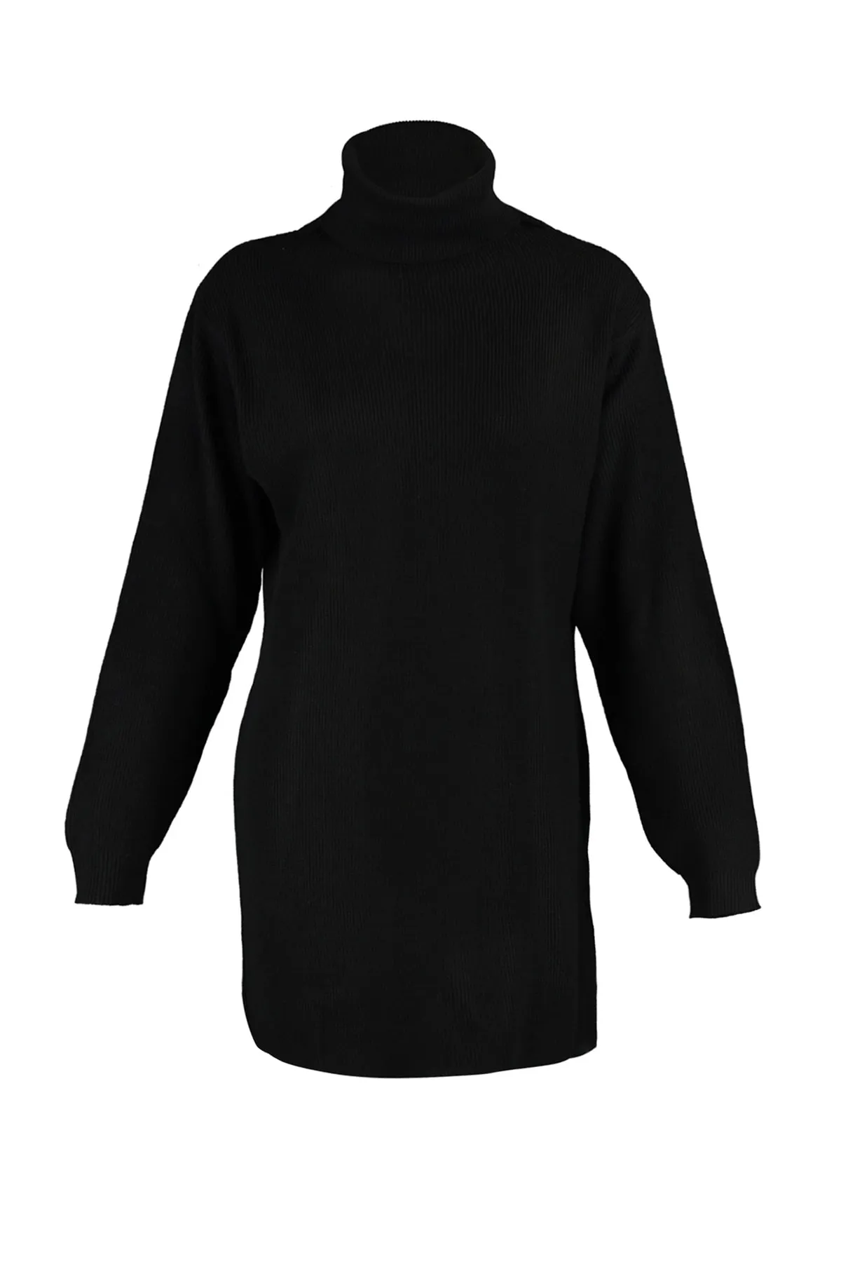 Trendyol Collection  Schwarz Schwarzes Mini-Strickkleid mit Rollkragen TWOAW23EL00026 Kleid TWOAW23EL00026