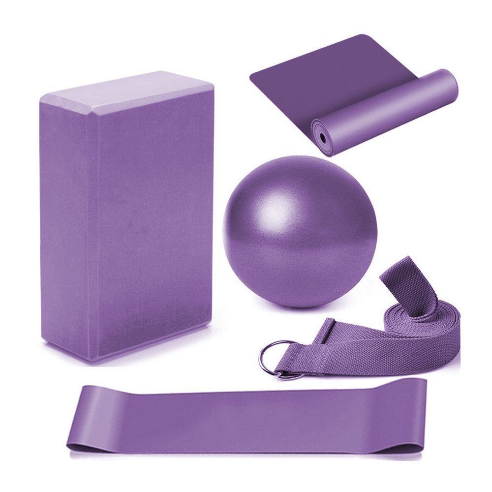 Fokelyi Yogamatte 5 Stück Anfänger Yoga Starter Set dicke,Yogamatten-Sets und Sets