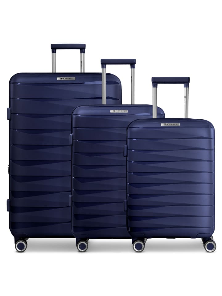 Franky London 4 Rollen Kofferset 3-teilig mit Dehnfalte in dark blue günstig kaufen onesize