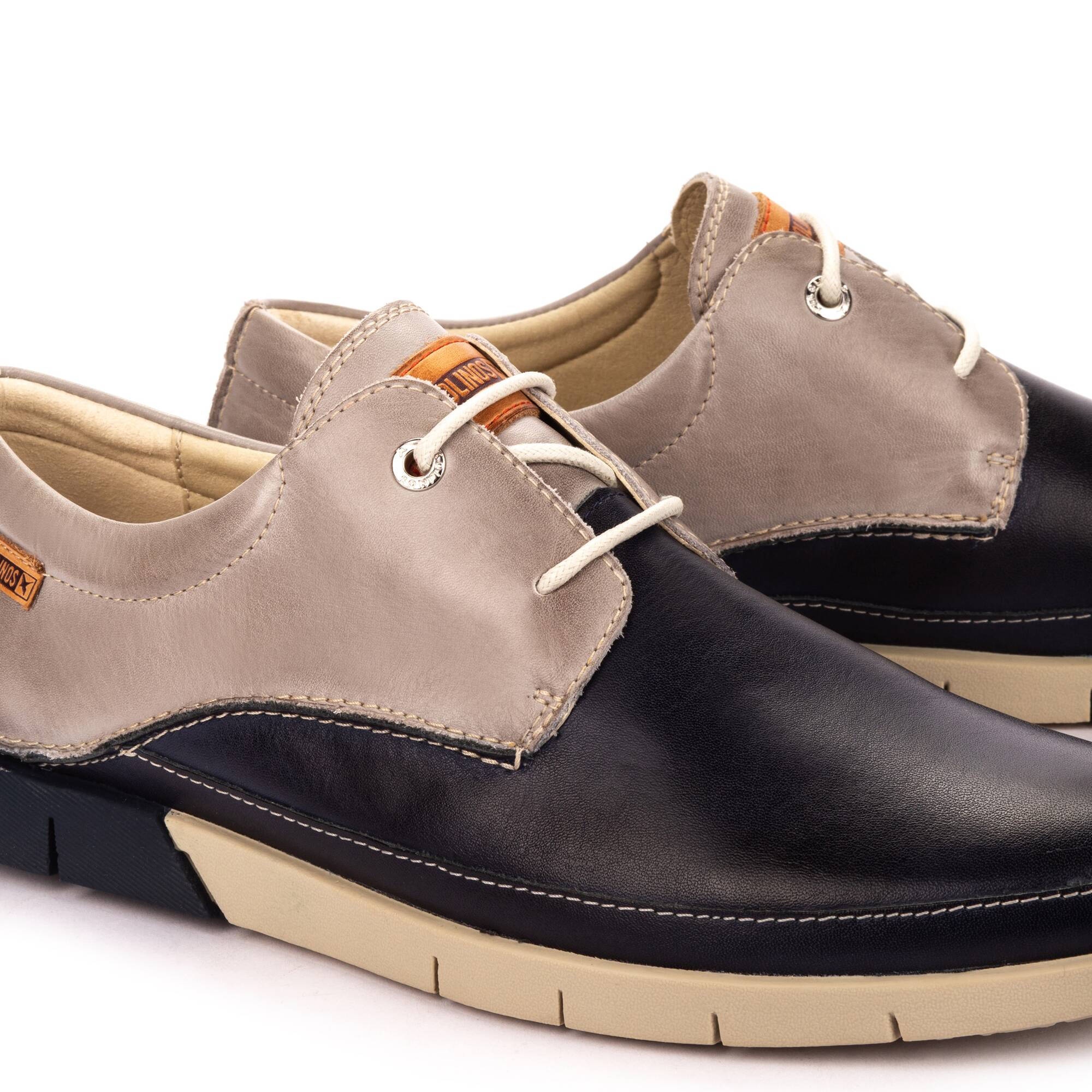 Dwukolorowe buty sznurowane - NIEBIESKIE