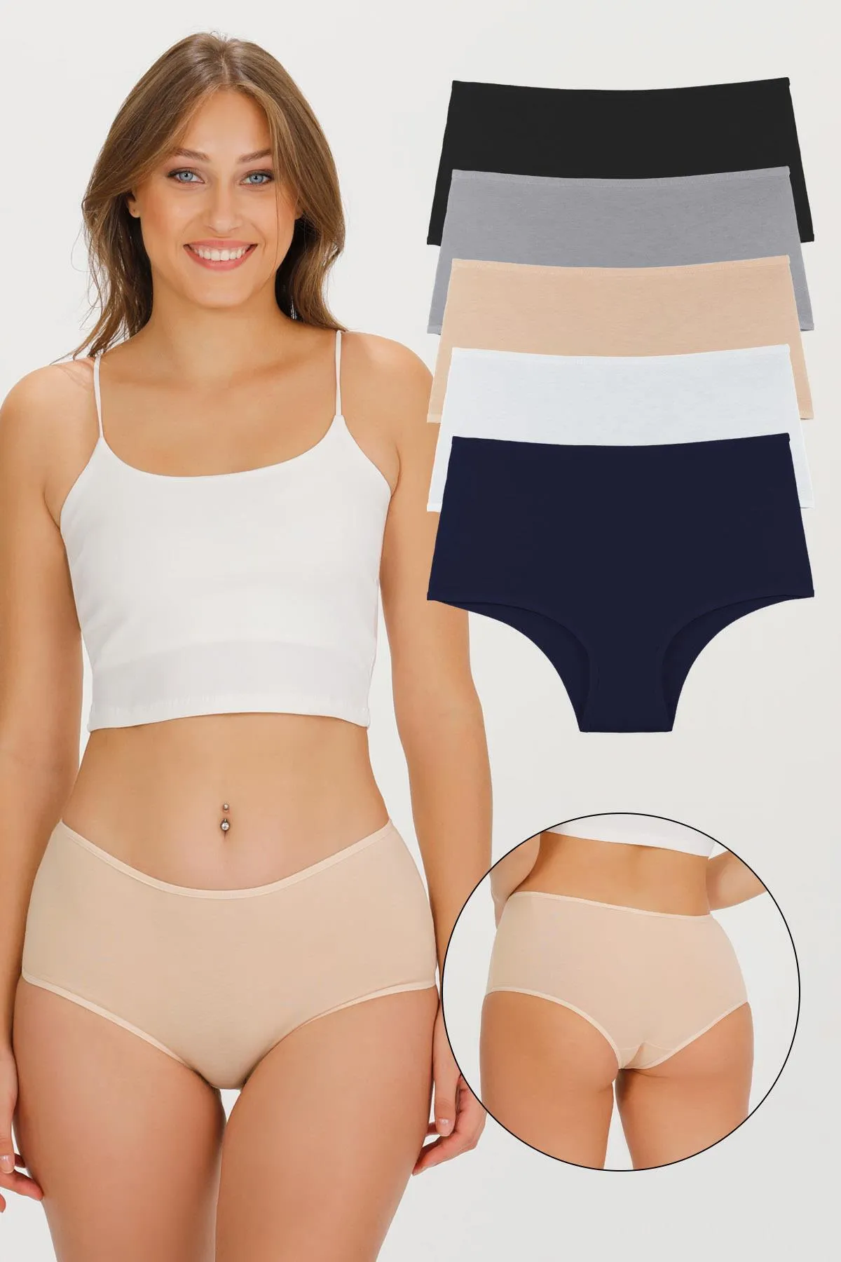 Sensu  Damen-Bato-Höschen, gemischte Farben, 5er-Pack – KTS4020