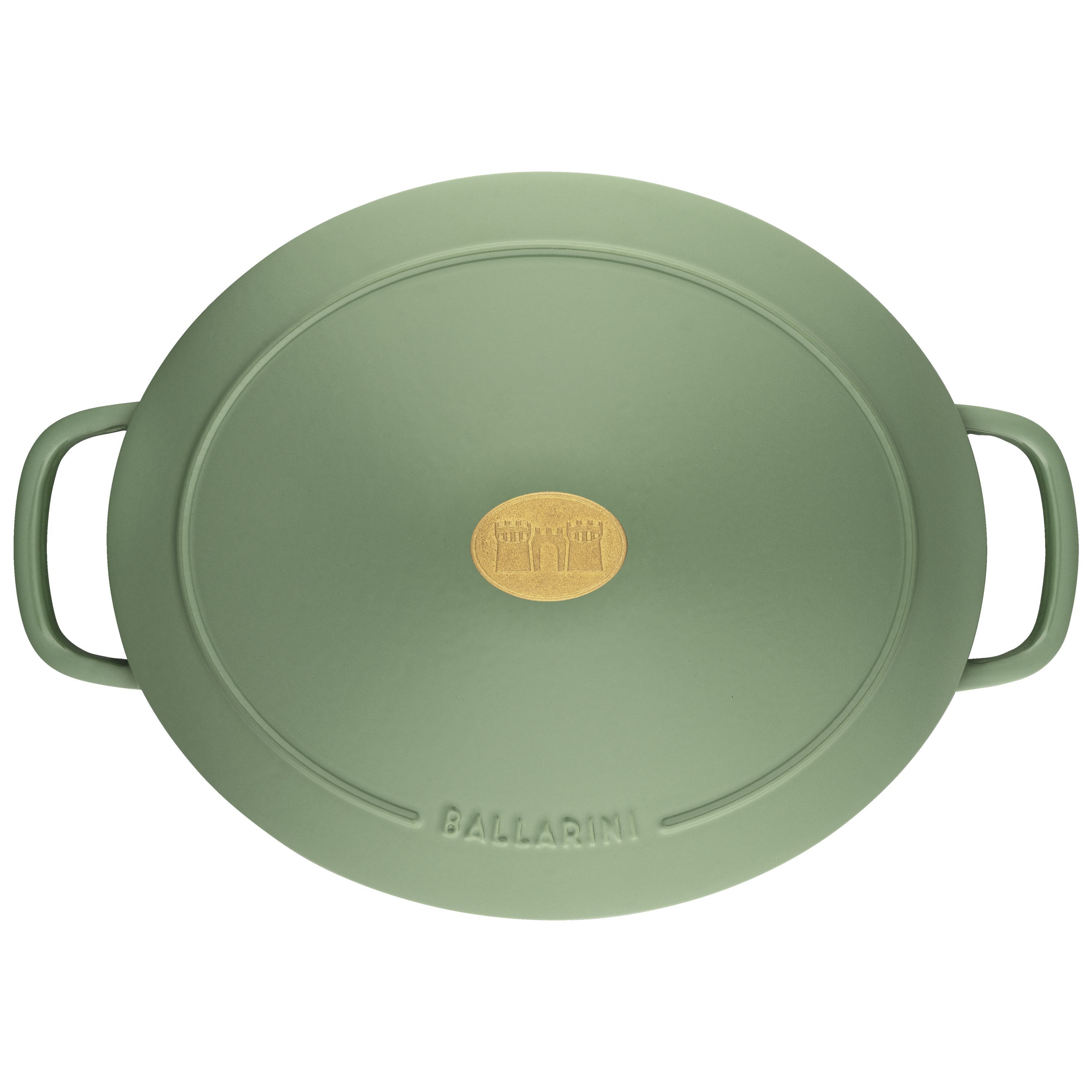 Cocotte 29 cm, oval, Grün, Gusseisen