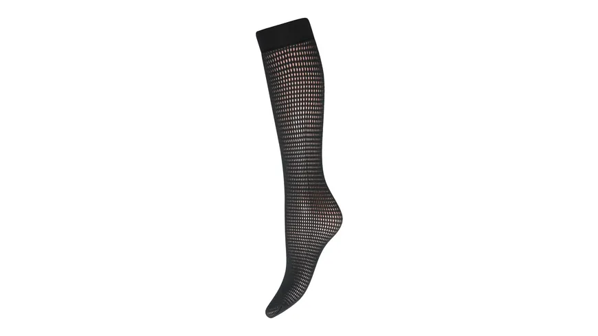 Wolford Damen Kniestrümpfe Netz Grid black