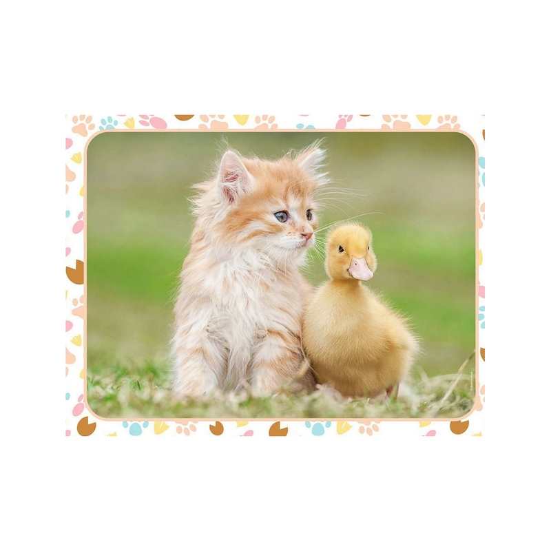 Puzzle chaton roux et bébé canard 30 pièces