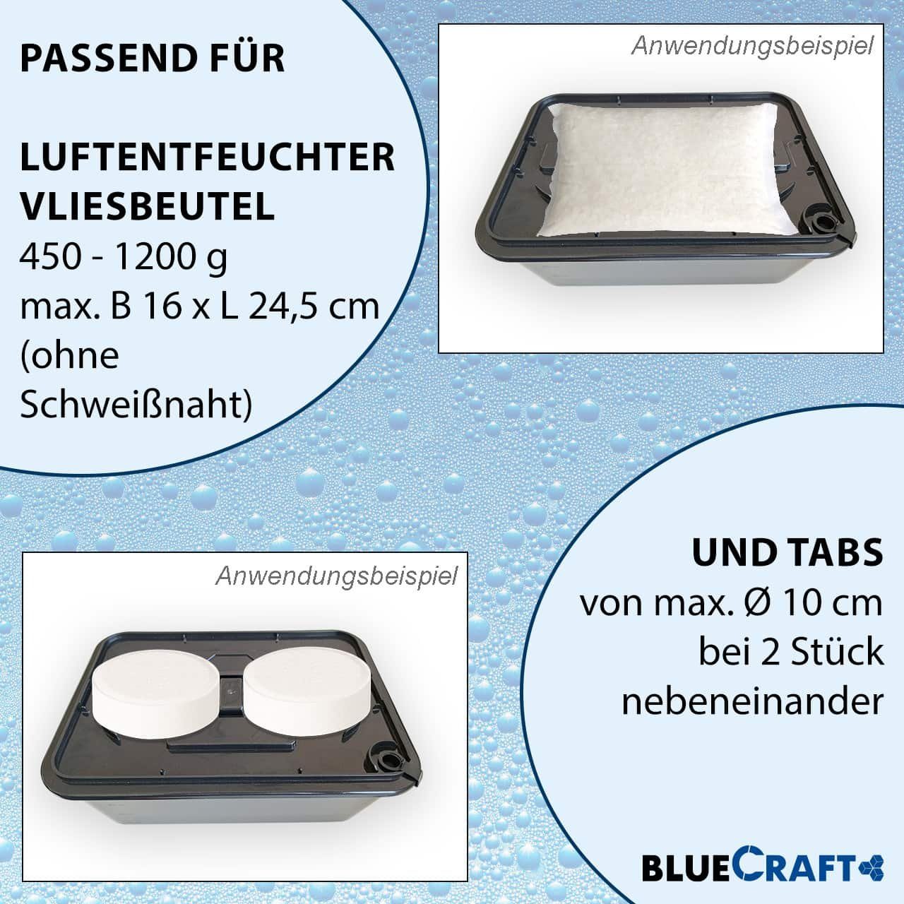 BlueCraft Luftentfeuchter Nachfüllpack Granulat Box Raumenfeuchter + 10x 1kg Granulat Vliesbeut, ohne Strom Nachfüller gegen Schimmel Schlafzimmer Wohnung