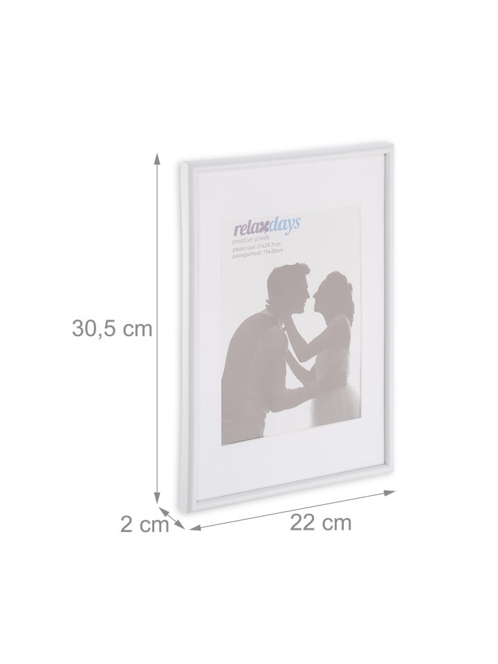 relaxdays 2x Bilderrahmen A4 in Weiß günstig kaufen onesize