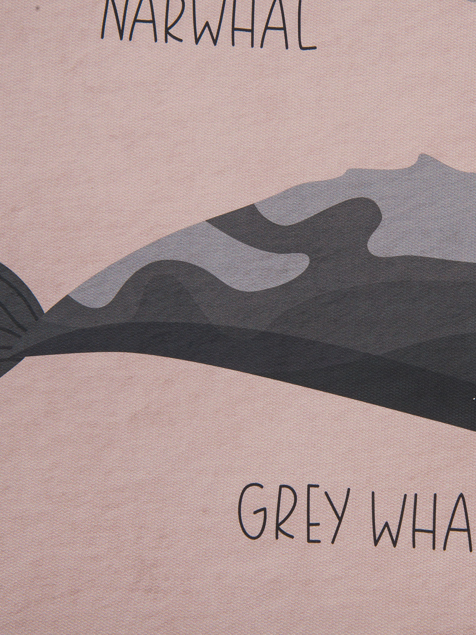 Big Whales Leinwand-Druck-handbemalt, Multicolor