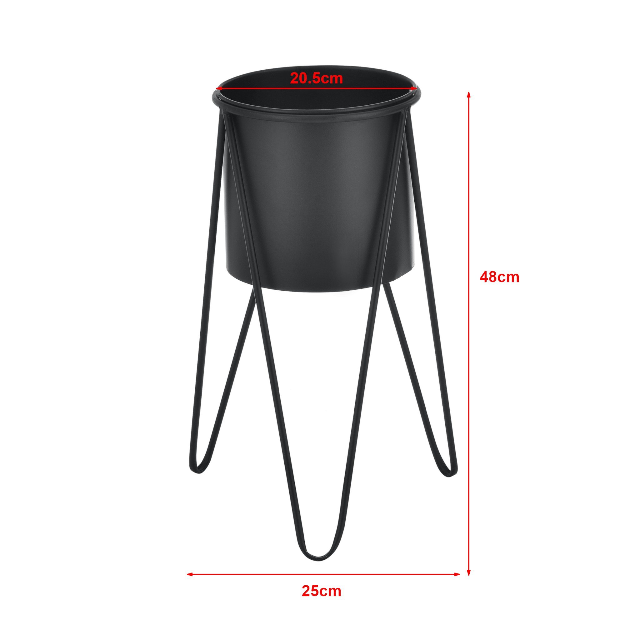 en.casa Blumenständer (Set, 2 St), Hedera Pflanzständer im 2er Set Metall Schwarz