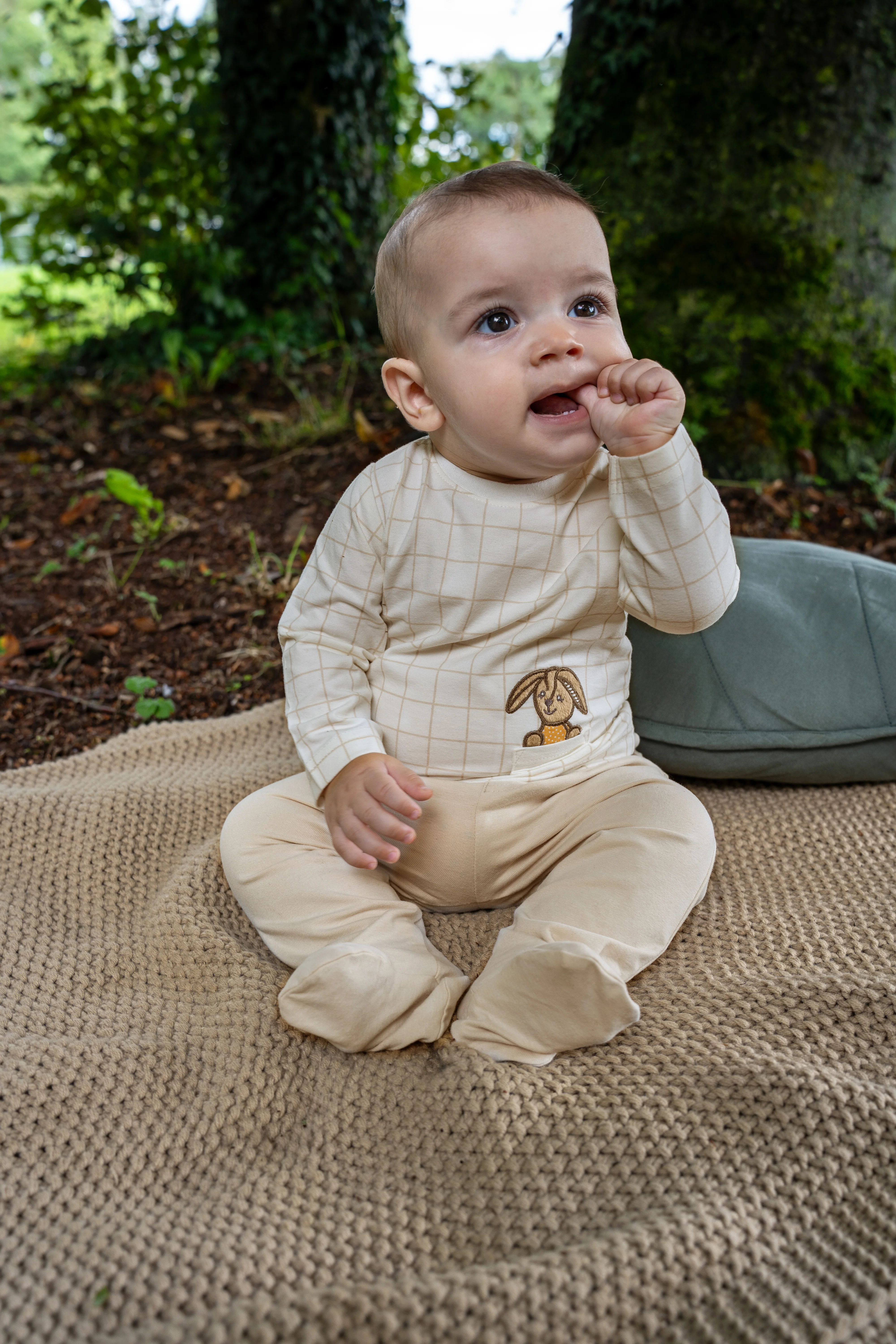 Set Shirt + Hose Hase Happy in beige