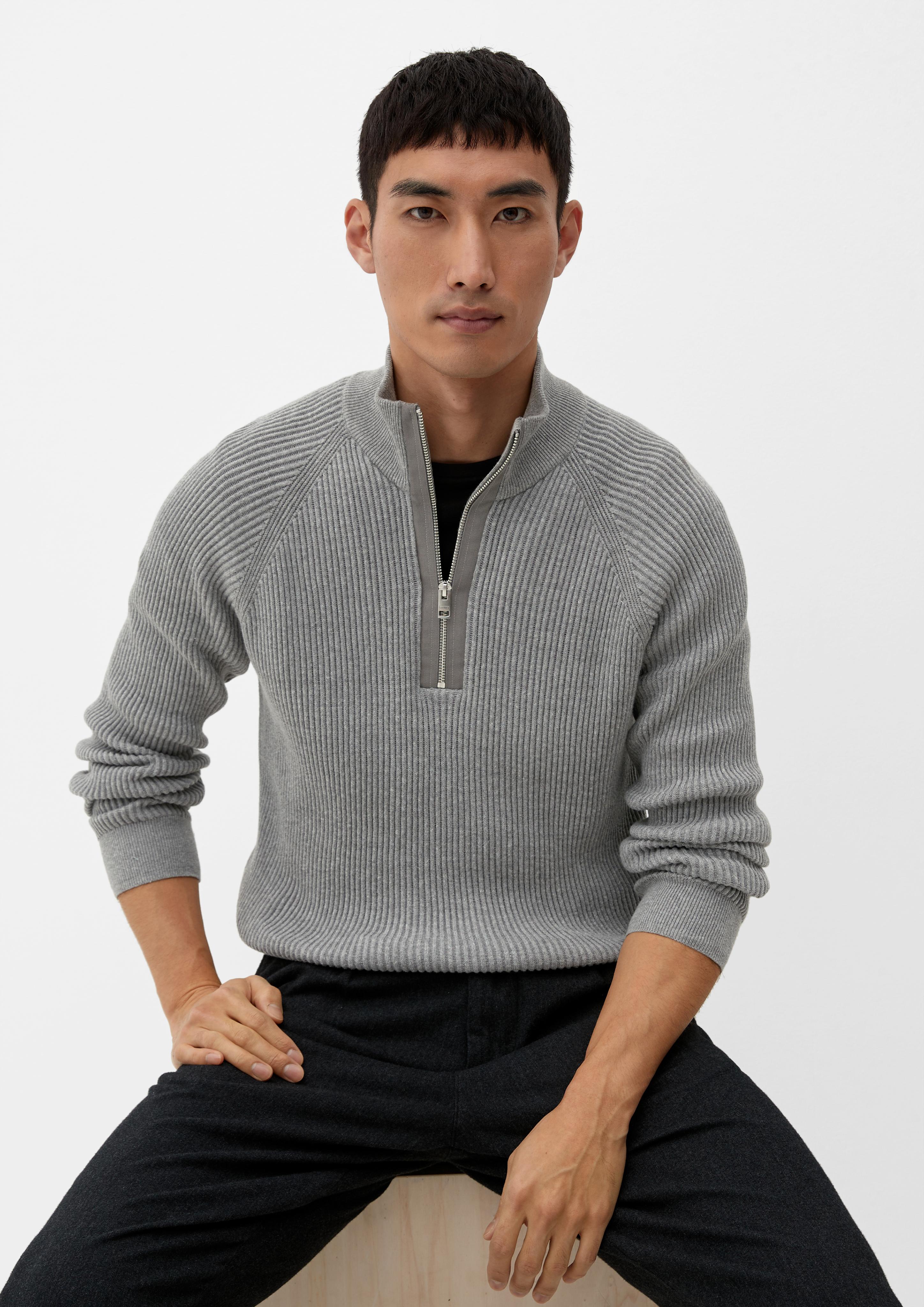 Strickpullover mit Half-Zip  2124529-9730