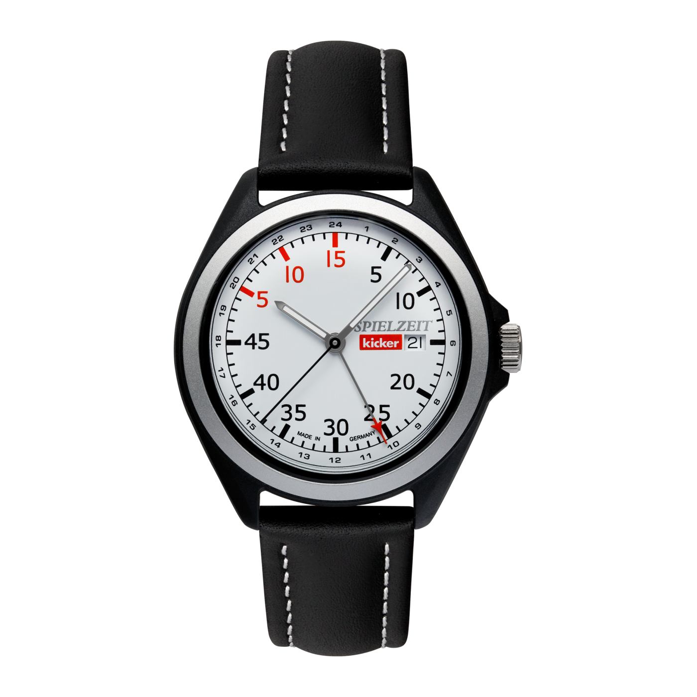 kicker Quarz- Armbanduhr Spielzeit Weiss