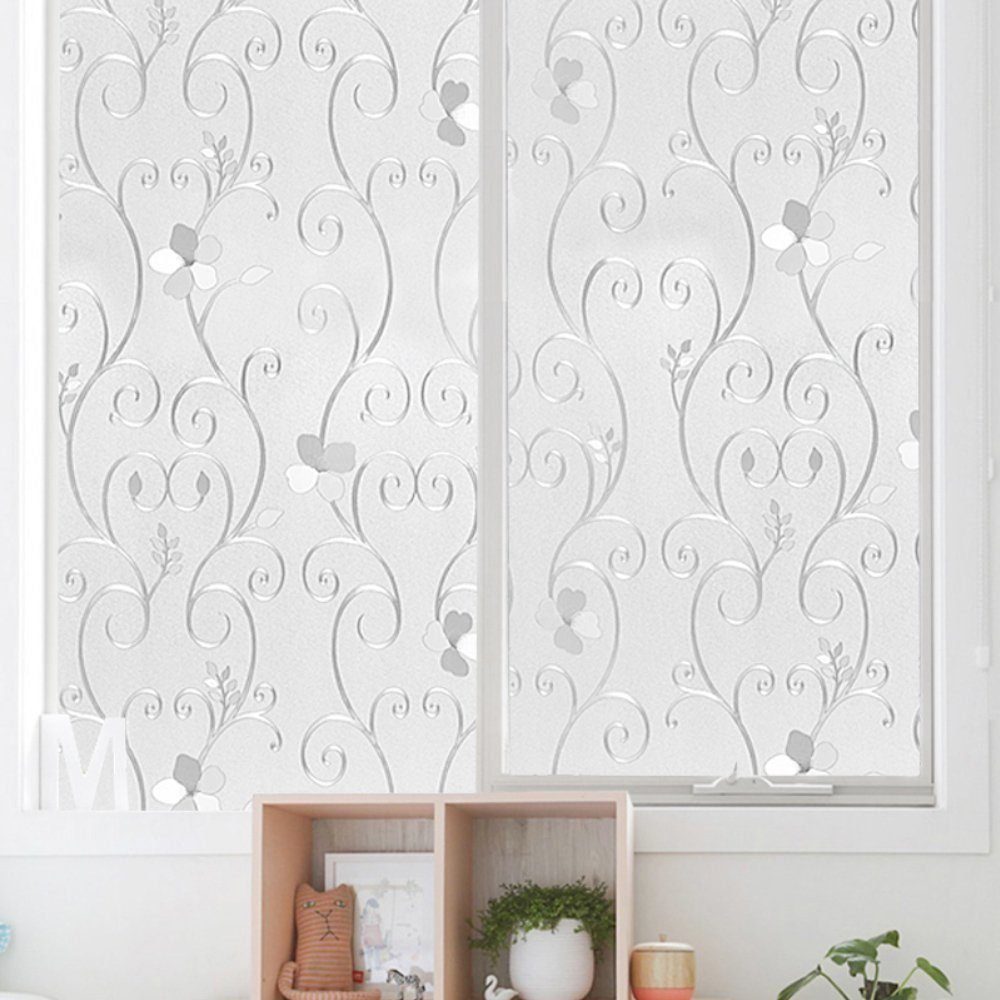Fensterfolie Selbstklebend ohne Klebstoff Fensterfolie Statisch Folie mit Anti-UV, iscooter, Fensterfolie Streifenfolie Dekofolie, Statisch Folie 90 * 500CM