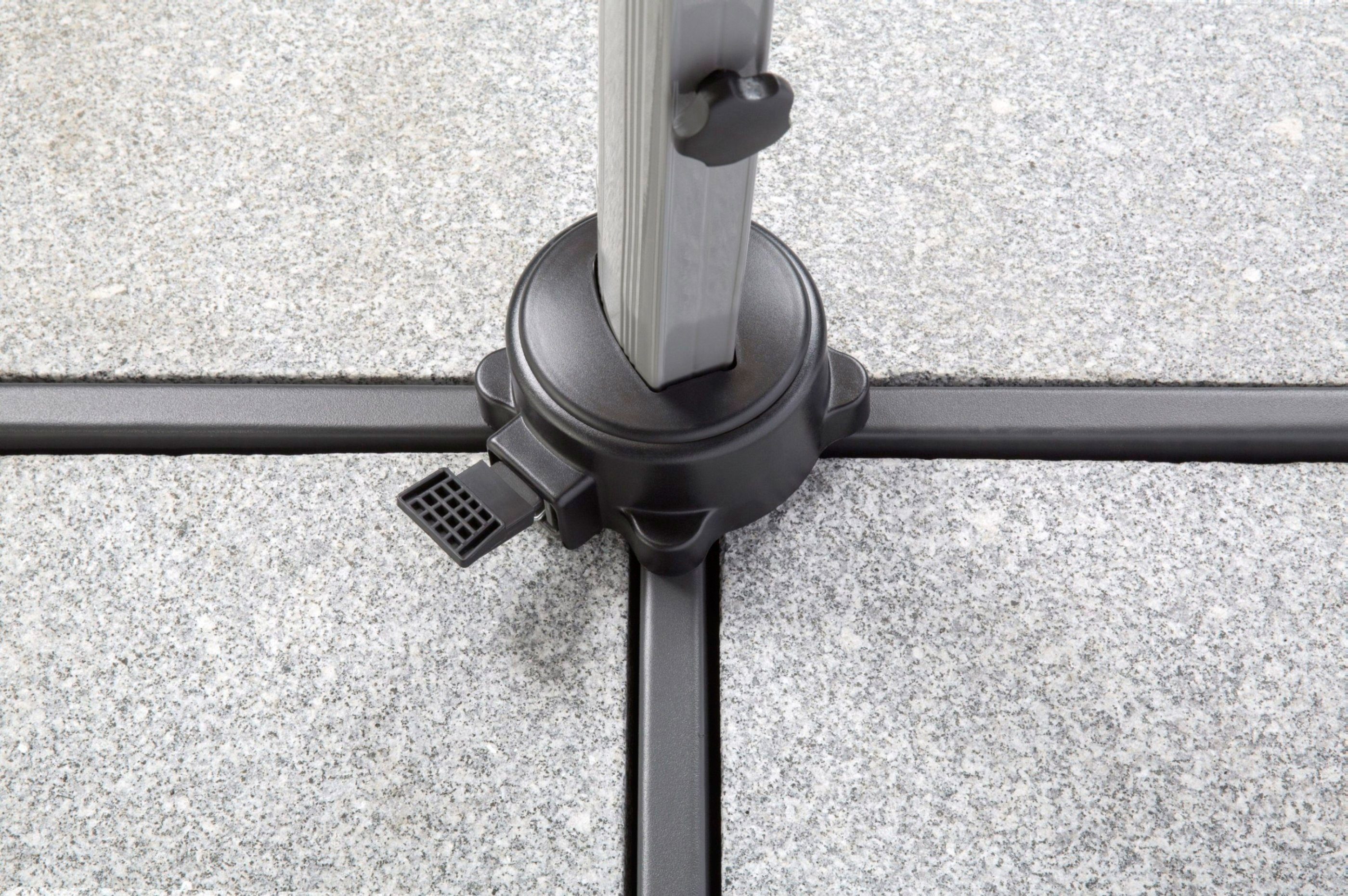 Schneider Schirme Ampelschirm Rhodos Rondo, LxB: 350x390 cm, mit Schutzhülle und Schirmständer, ohne Wegeplatten