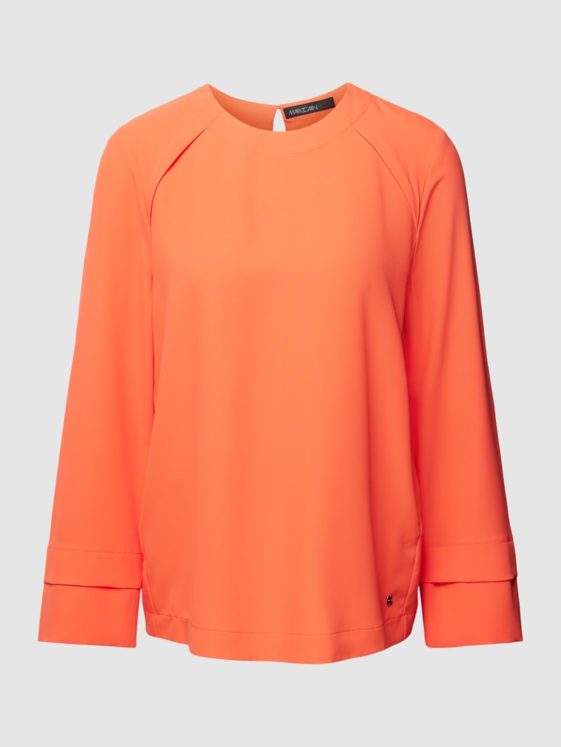 Bluse mit Label-Applikation in rot