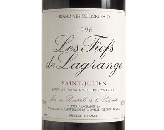 Les Fiefs de Lagrange Rouge 1996, Second Vin du Château Lagrange Bordeaux Saint-Julien